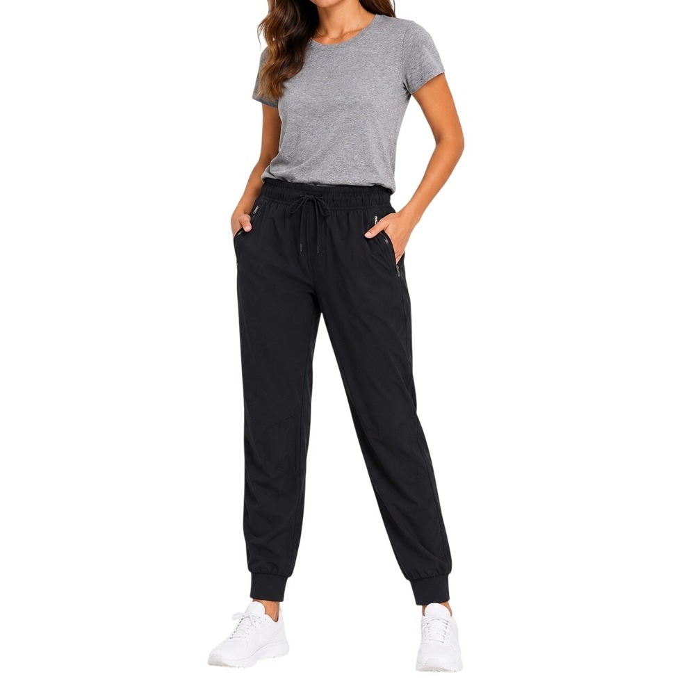 Eddie Bauer Jogger Pants Women Size 8 Black Casual Athleisure Stretch